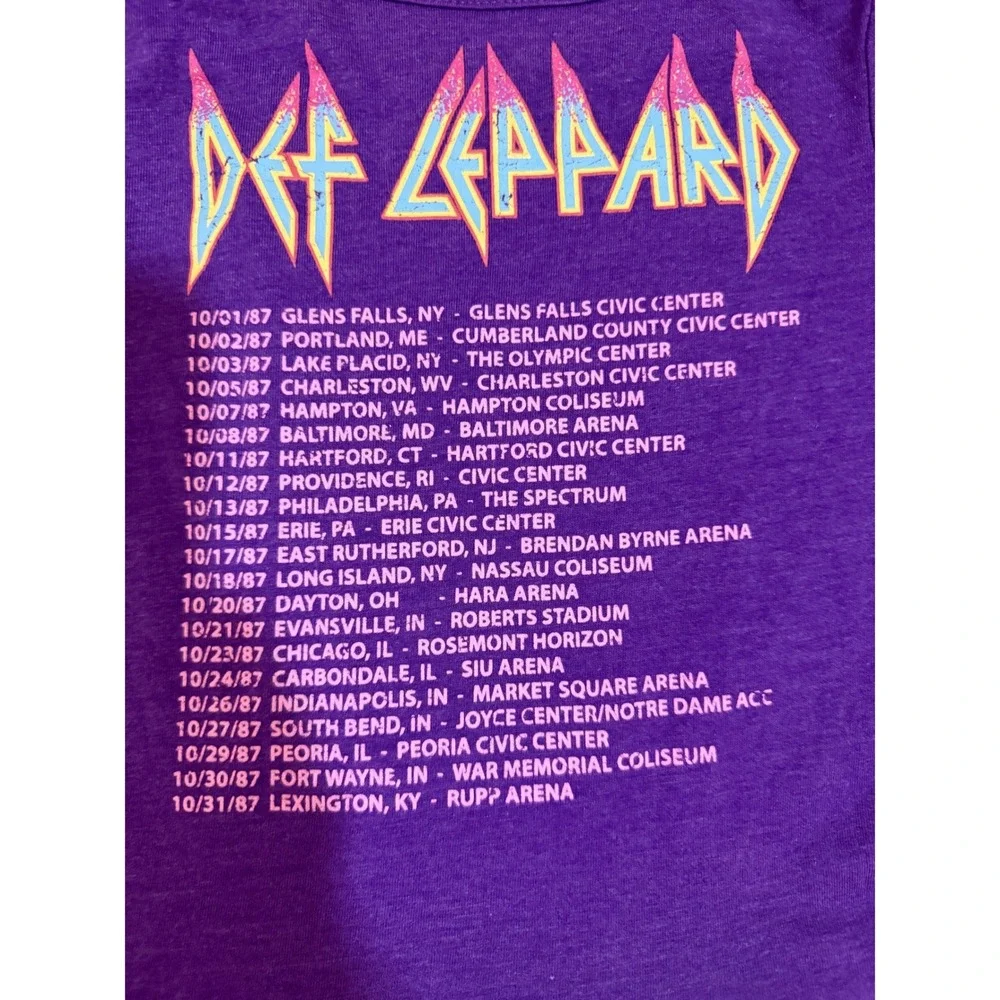 Def Leppard Graphic Dress Toddler 4T Purple Excellent Hysteria World Tour 1987
